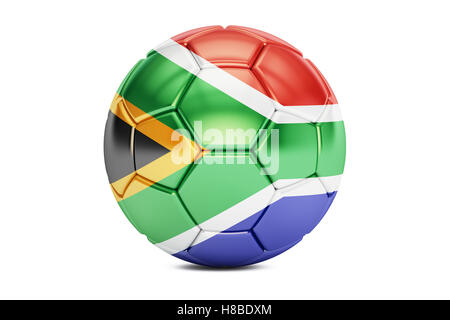 football ball with flag of South Africa, 3D rendering Stock Photo