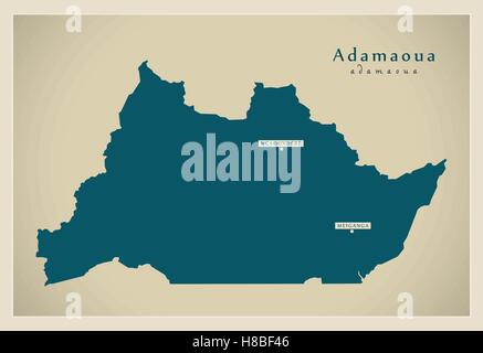 Modern Map - Adamaoua CM Stock Vector