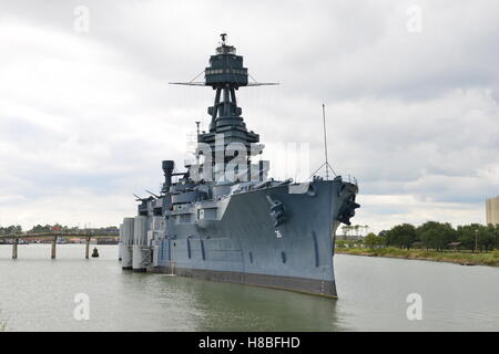 The Battleship Texas in Houston, Texas. The last World War One Dreadnought Battleship. Stock Photo