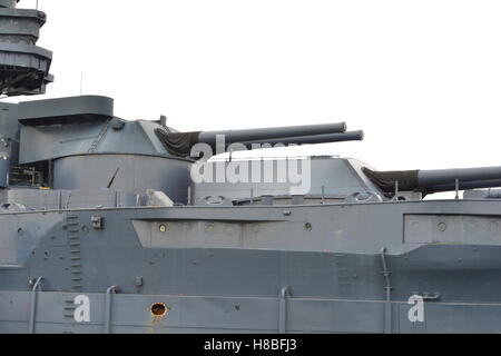 The Battleship Texas in Houston, Texas. The last World War One Dreadnought Battleship. Stock Photo