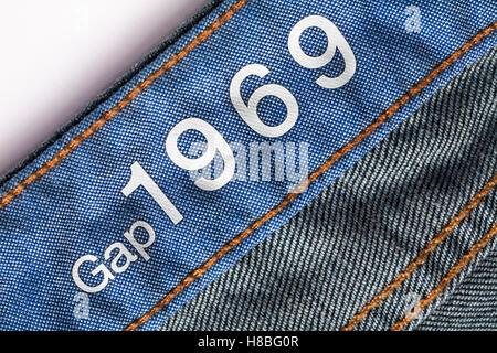 Gap 1969 stamped in denim jeans Stock Photo