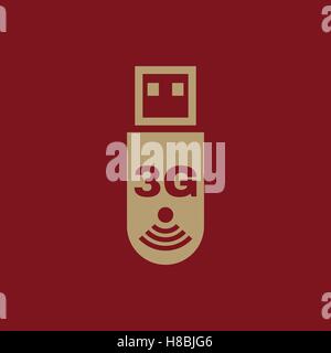 The 3g adapter icon. Transfer and connection, data, 3g symbol. UI. Web. Logo. Sign. Flat design. App. Stock vector Stock Vector