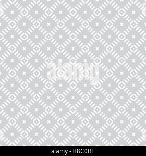 Geometric seamless pattern with repeating diamonds and crosses. Texture with intersecting dashed lines Stock Vector