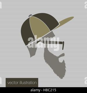 icons hairstyles beard and mustache hipster Stock Vector