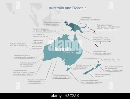 infographics parts of the world in the earth colors with data and numbers Stock Vector