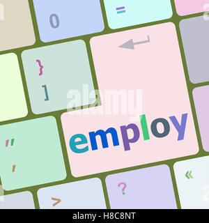 employ button on computer pc keyboard key Stock Photo