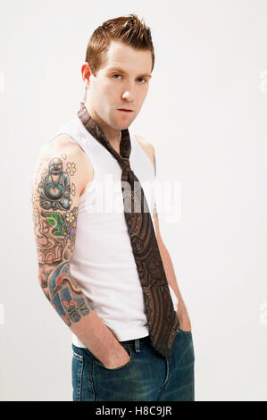 tattooed man Stock Photo