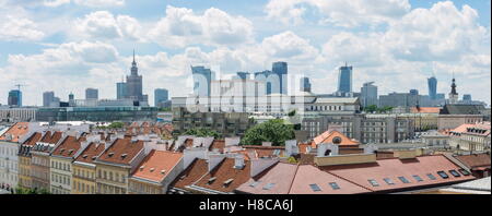 WARSAW, POLAND - JUNE 16: Warsaw cityline panorama with view of Novi svijet rooftops and landmark buildings Stock Photo