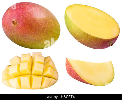 Collection of mango isolated on white background Stock Photo