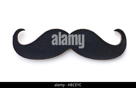 Fake black mustache isolated on white background. Stock Photo