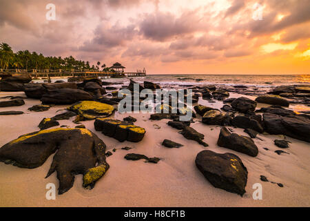 Sunset over the beach, island Koh Kood, Thailand. Stock Photo