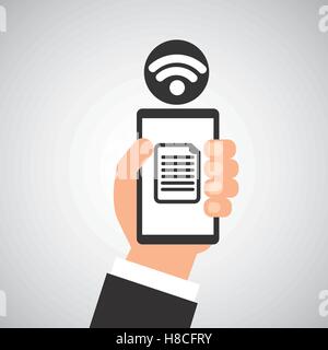 smartphone file internet wifi icon vector illustration eps 10 Stock Vector
