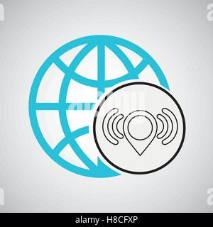 Doodle wifi location icon. Wireless satellite internet connection ...
