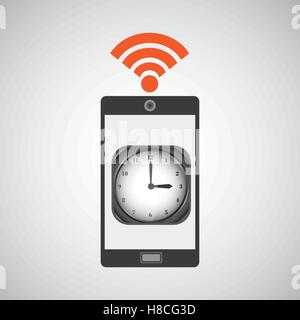 smartphone clock internet wifi icon vector illustration eps 10 Stock Vector