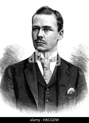 Ernest Louis Charles Albert William, German: Ernst Ludwig Karl Albrecht Wilhelm; 25 November 1868 - 9 October 1937, was the last Grand Duke of Hesse and by Rhine from 1892 until 1918, Woodcut from 1892