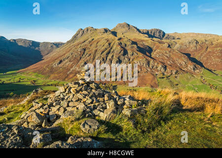 The Langdale Pikes seen from Side Pike in the Lake DIstrict  National Park