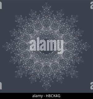 Fractal element with compounds lines and dots. Big data complex. Graphic abstract background communication. Minimal array. Digit Stock Vector