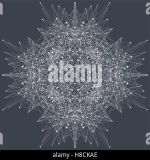 Fractal element with compounds lines and dots. Big data complex. Graphic abstract background communication. Minimal array Big data. Digital data visualization. Vector illustration. Stock Vector