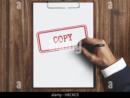 Copy Duplicate Print Scan Transcript Counterfoil Concpet Stock Photo