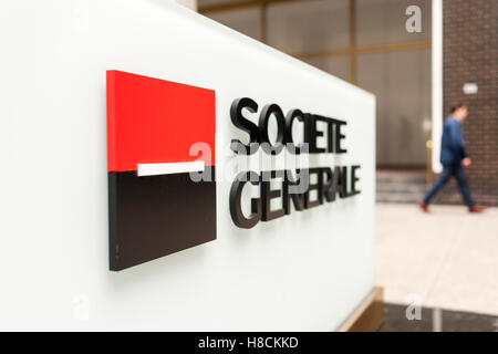 The New York headquarters of the French bank, Société Générale is seen on Thursday, November 3, 2016. Société Générale SA reported third-quarter profits that beat analysts' expectations. Société Générale is France's third largest bank measured by assets. (© Richard B. Levine) Stock Photo