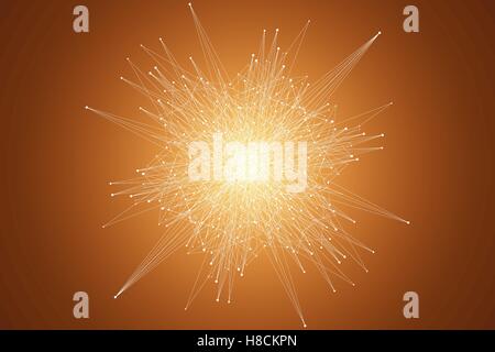 Fractal element with compounds lines and dots. Big data complex. Graphic abstract background communication. Minimal array. Digital data visualization. Vector illustration Big data. Stock Vector