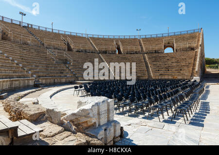 The oldest surviving Roman theater in the eastern Mediterranean. Caesarea Maritima National Park, Israel Stock Photo