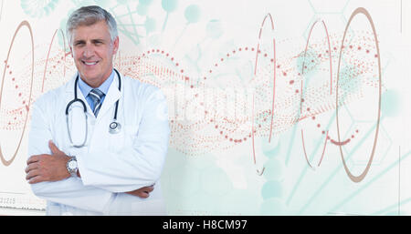 Composite image of male doctor standing arms crossed Stock Photo