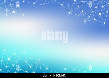 Graphic abstract background communication. Big data visualization. Perspective backdrop with connected lines and dots. Social networking illusion of depth. Vector illustration. Stock Vector