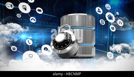 Composite image of cloud computing icons Stock Photo