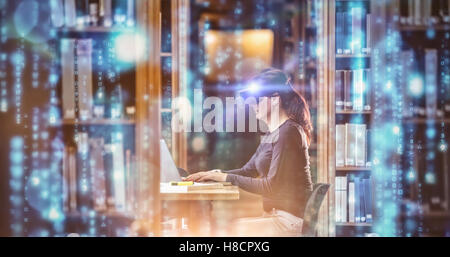 Composite image of digitally generated black and blue matrix Stock Photo