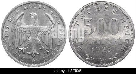 500 Mark coin formerly used in the German Reich. Stock Photo