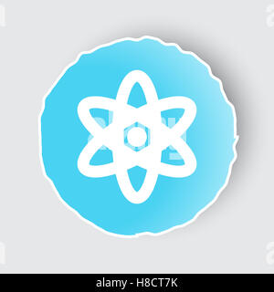 Blue app button with Nuclear icon on white. Stock Photo