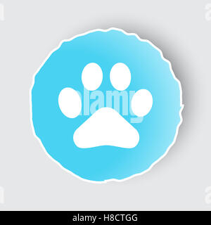 Paw print icon. Internet button on grey background Stock Photo - Alamy