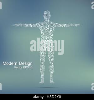 Human. Structure molecule of man. Vector illustration. Medicine, science and technology. Scientific Vector for your design. Stock Vector