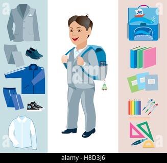 Set objects for the school  Stock Vector