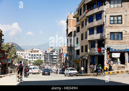 Genearl view of the street in Thamel, Kathmandu Stock Photo