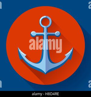 Anchor text icon, vector illustration. Flat design style Stock Vector