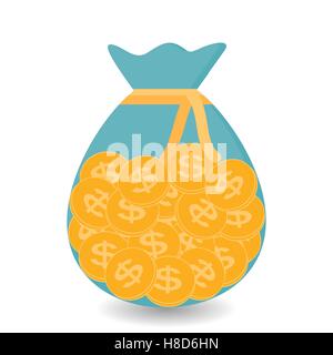 three-quarters of slightly more than half Bag  Gold Coins - Co Stock Vector