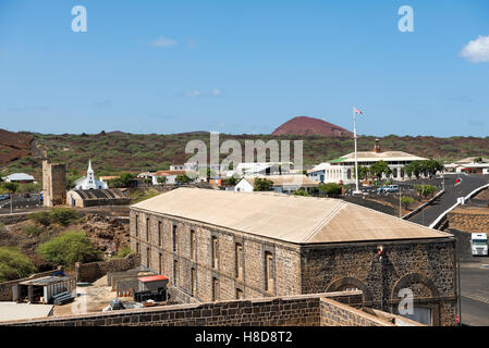 View of Georgetown from Fort Thornton Ascension Island Stock Photo