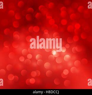 Christmas abstract red background with bokeh light Stock Vector