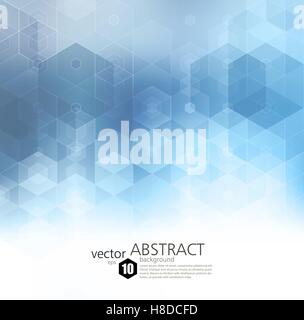 Vector Abstract geometric background. Template brochure design. Blue hexagon shape Stock Vector