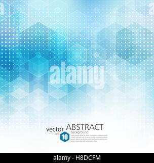 Vector Abstract geometric background. Template brochure design. Blue hexagon shape Stock Vector