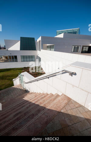 Stairs leading to the upper terrace of the Ismaili Centre, an Islamic meeting place and educational facility. Stock Photo