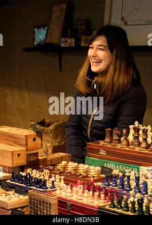 Bristol, UK. 11th Nov, 2016. The annual Christmas Market in Broadmead Bristol City Center.  Independent stall holders provide a more individual shopping experience. The open air stalls and seasonal foods add to the festive character of the market. Stock Photo