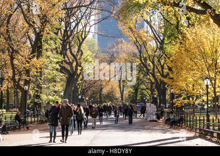 Poet's Walk, Central Park in Autumn, NYC Stock Photo