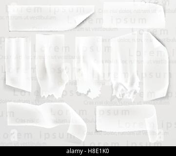 set of transparent adhesive tape and adhesive sellotape Stock Vector
