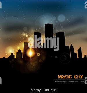 city at sunset Stock Vector