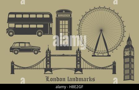 vector set icons of the city landmark world Stock Vector