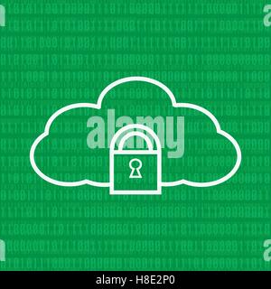 Cloud computing Security Symbol Stock Vector