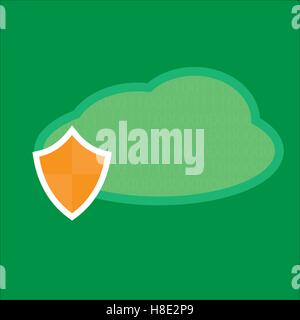 Cloud computing Security Symbol Stock Vector